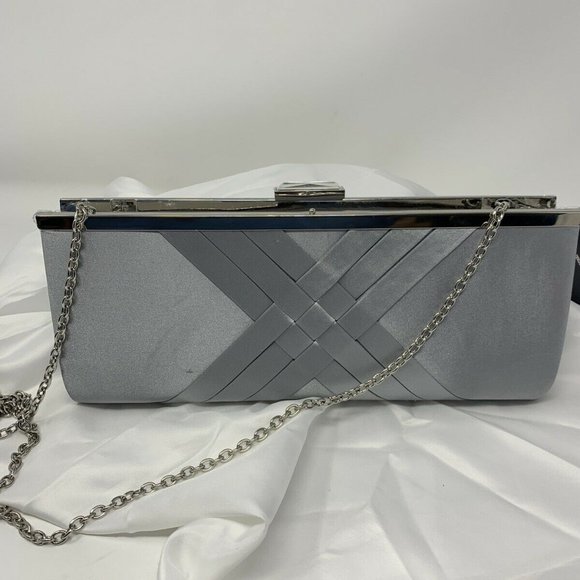 INC International Concept Kelsie Clutch Silver - Picture 2 of 5